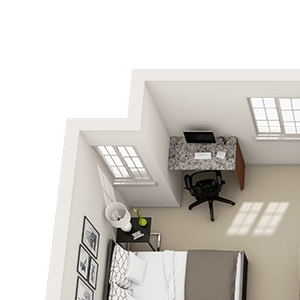 1 Bed 1 Bath 745 square feet floor plan